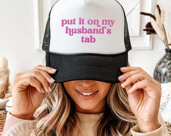 Gorra bordada con la etiqueta "Ponlo en mi marido", gorra de camionero con la etiqueta "Ponlo en mi papá", gorra divertida bordada, regalo para esposa, gorra bordada personalizada