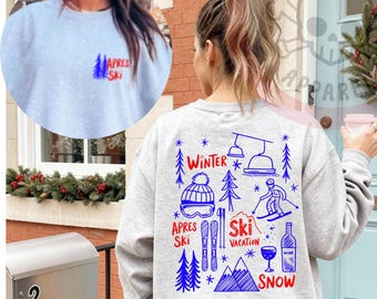 Ski Sweatshirt, Apres Ski Sweatshirt, Skiing Sweatshirt, Retro Ski Shirt, Winter Shirt, Apres Ski Club Sweater for Women