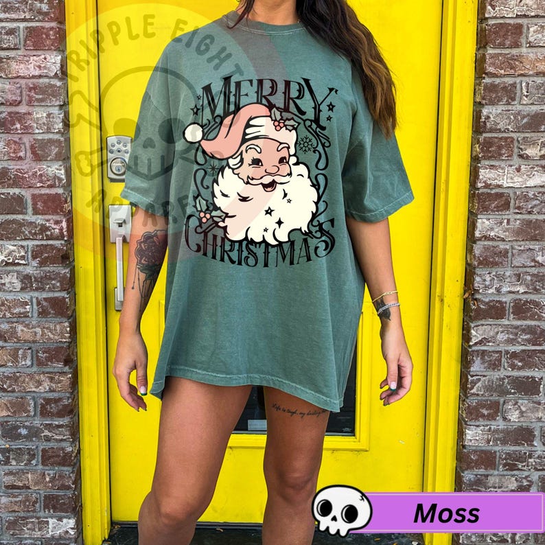 Vintage Santa Tee Comfort Colors , Retro Santa Claus Comfort Colors Shirt, Cute Santa Claus Xmas Tee, Comfort Colors Christmas Shirt Xmas