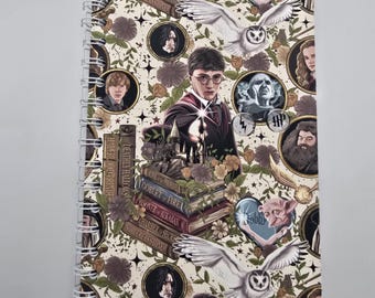 Handmade Wizard-Themed Notebook – Hand-Drawn Magical Cover, Spell book Journal, Fantasy Gift