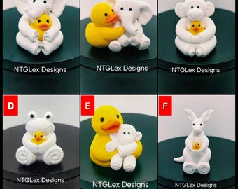 You Choose Mix Lot 19 DIFFERENT Styles Towel Elephant Monkey Duck 3D PRINTED 1.5" TALL Cruise Ship Souvenir Gift Exchange Hide Seek Animal
