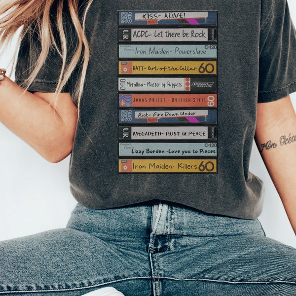 Custom 80s and 90's cassette tape T-shirt, Personalized Vintage Band T-shirt, Customizable Cassette Tape Shirt