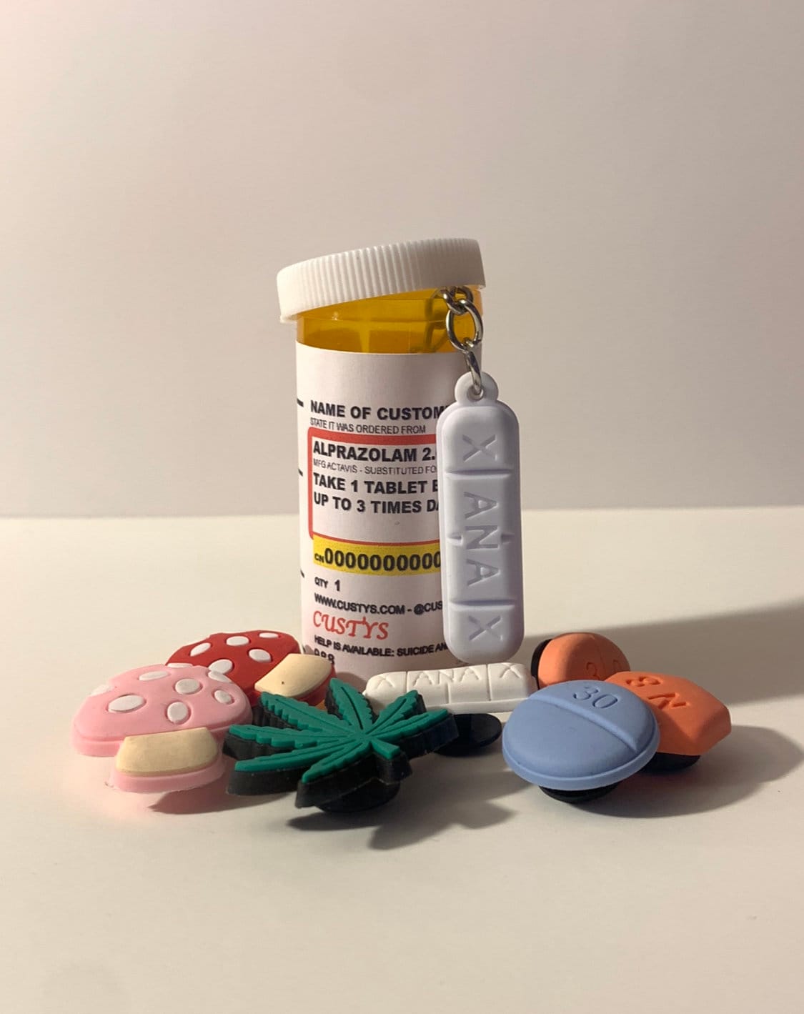 Full Pack 7 Pill Jibbitz / Xanax Keychain Etsy