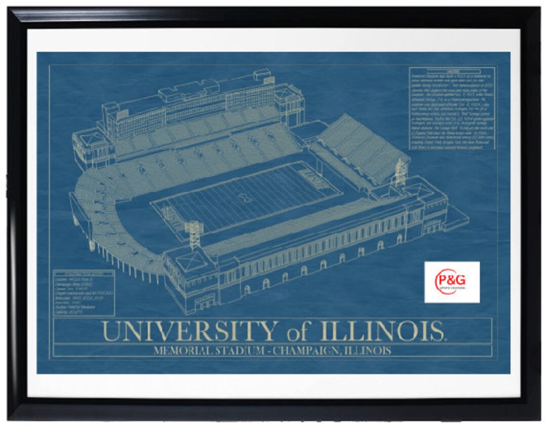 University of Illinois-memorial Stadium-wall Art-prints [digital] - Etsy