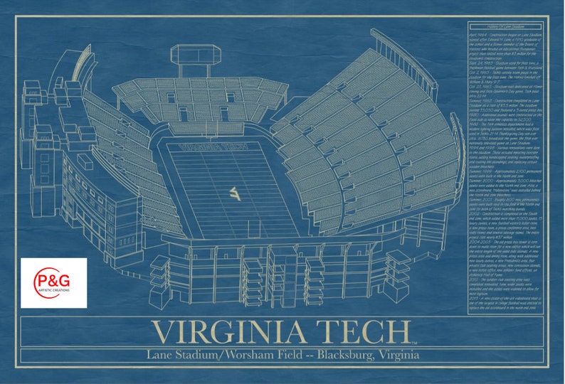 Virginia Tech University-Lane Stadium-Wall Art-Print Digital image 2