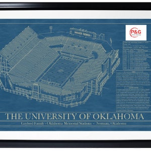 Universität von Oklahoma-Oklahoma Memorial Stadium-Wand-Kunst-Druck [Digital]