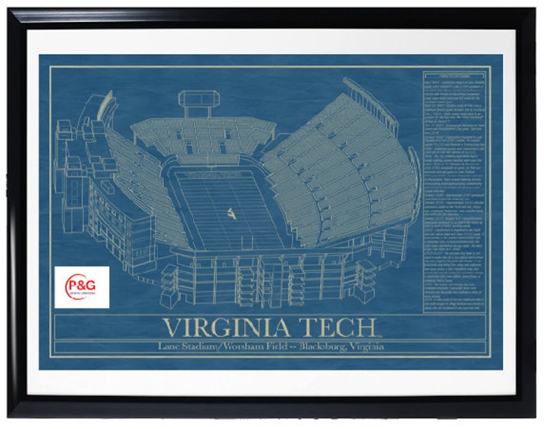 Virginia Tech University-Lane Stadium-Wall Art-Print Digital image 1