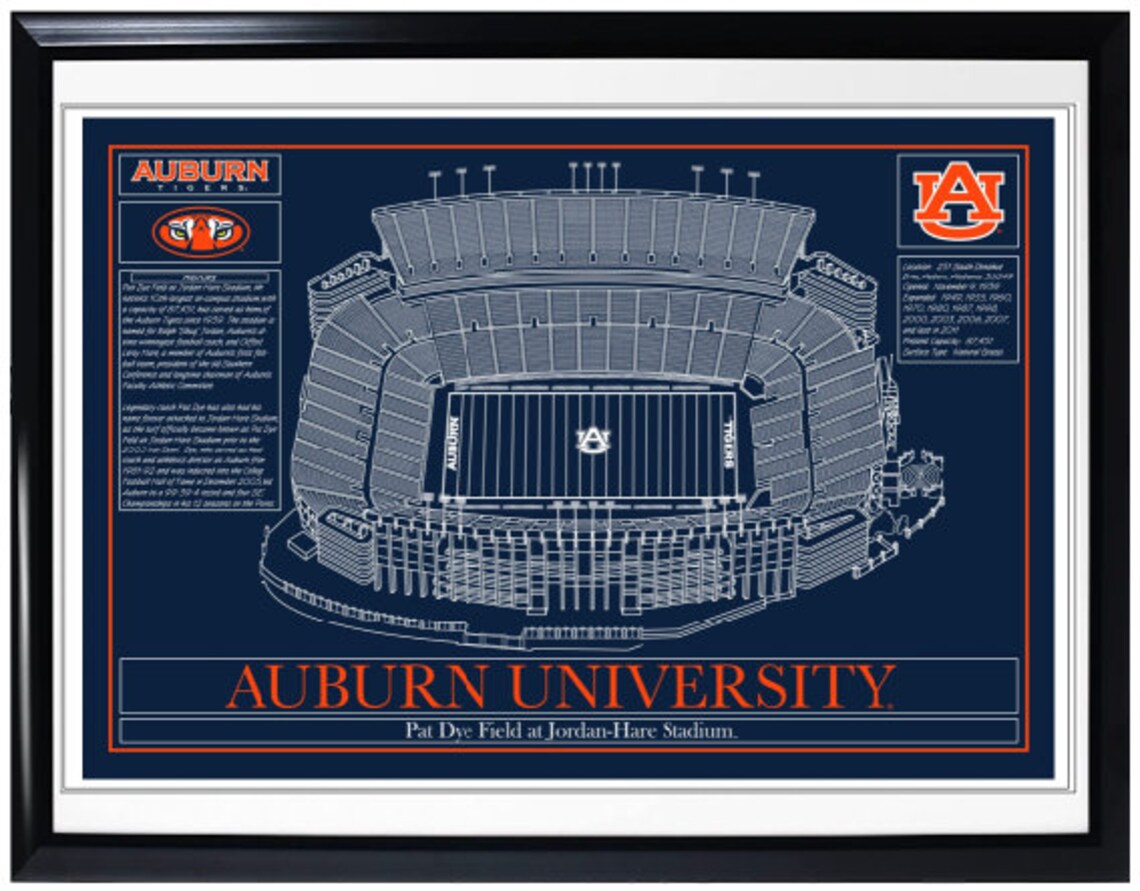 Auburn Universityjordan Hare Stadiumwall Artprint digital Download