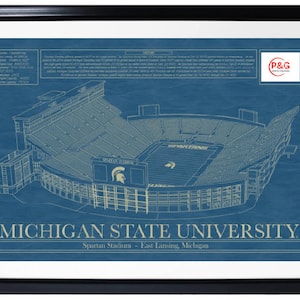 Kunst-Druck (Michigan State Universität)-Spartan Stadion-Wand-Kunst-Druck [Digital]
