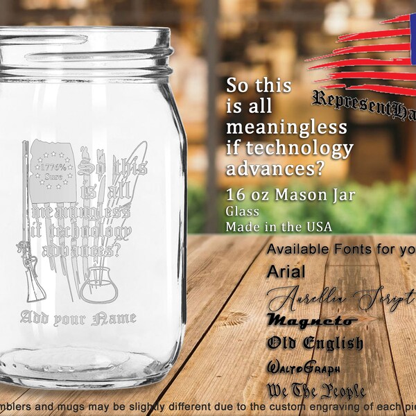 Engraved Mason Jar Etsy