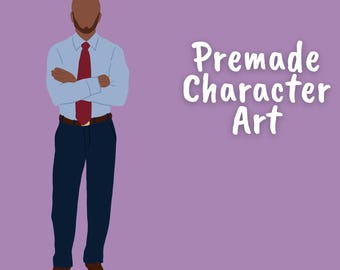 Premade Minimalist Character Art for Authors