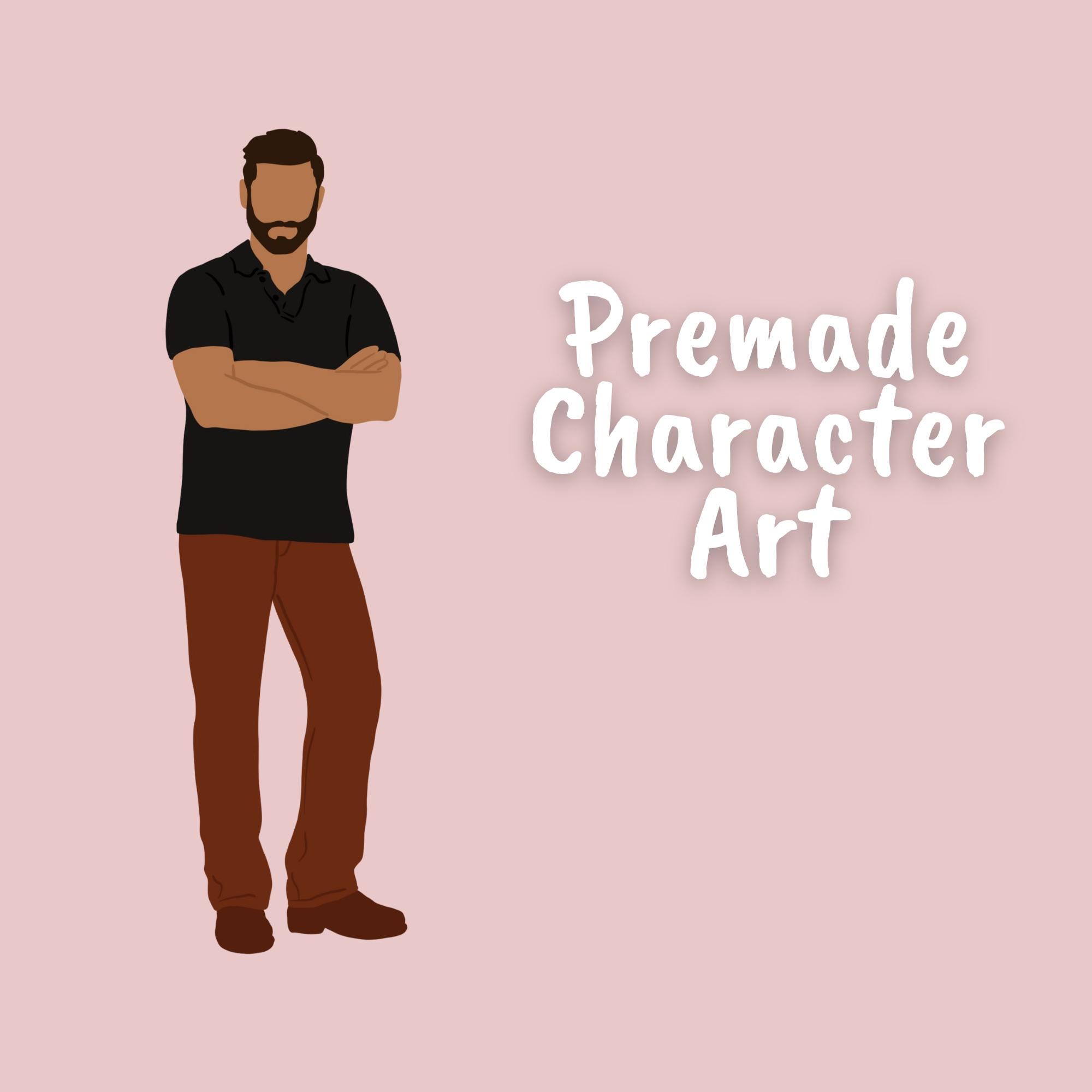 Vorgefertigte minimalistische Character Art für Autoren