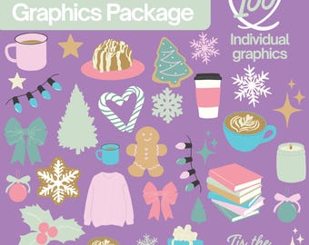 Pastel Christmas Graphics Bundle
