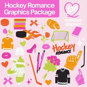 Pacchetto di grafiche a tema hockey e romanticismo