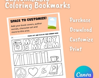 Customizable Printable Coloring Bookmarks