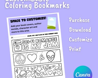 Customizable Printable Coloring Bookmarks