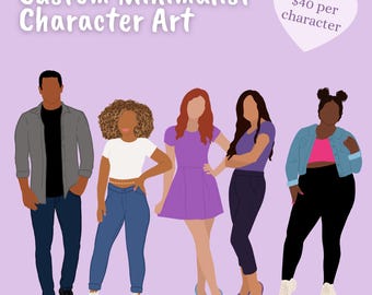 Custom Minimalist Character Art for Authors