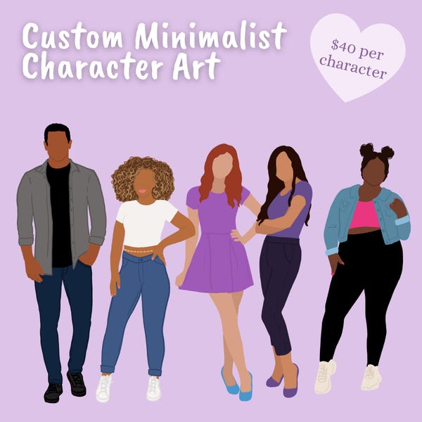 Custom Minimalist Character Art for Authors