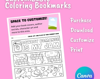 Customizable Printable Coloring Bookmarks