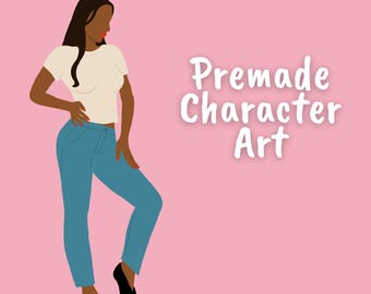 Vorgefertigte minimalistische Character Art für Autoren