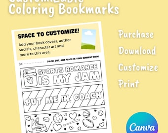 Customizable Printable Coloring Bookmarks