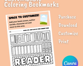 Customizable Printable Coloring Bookmarks