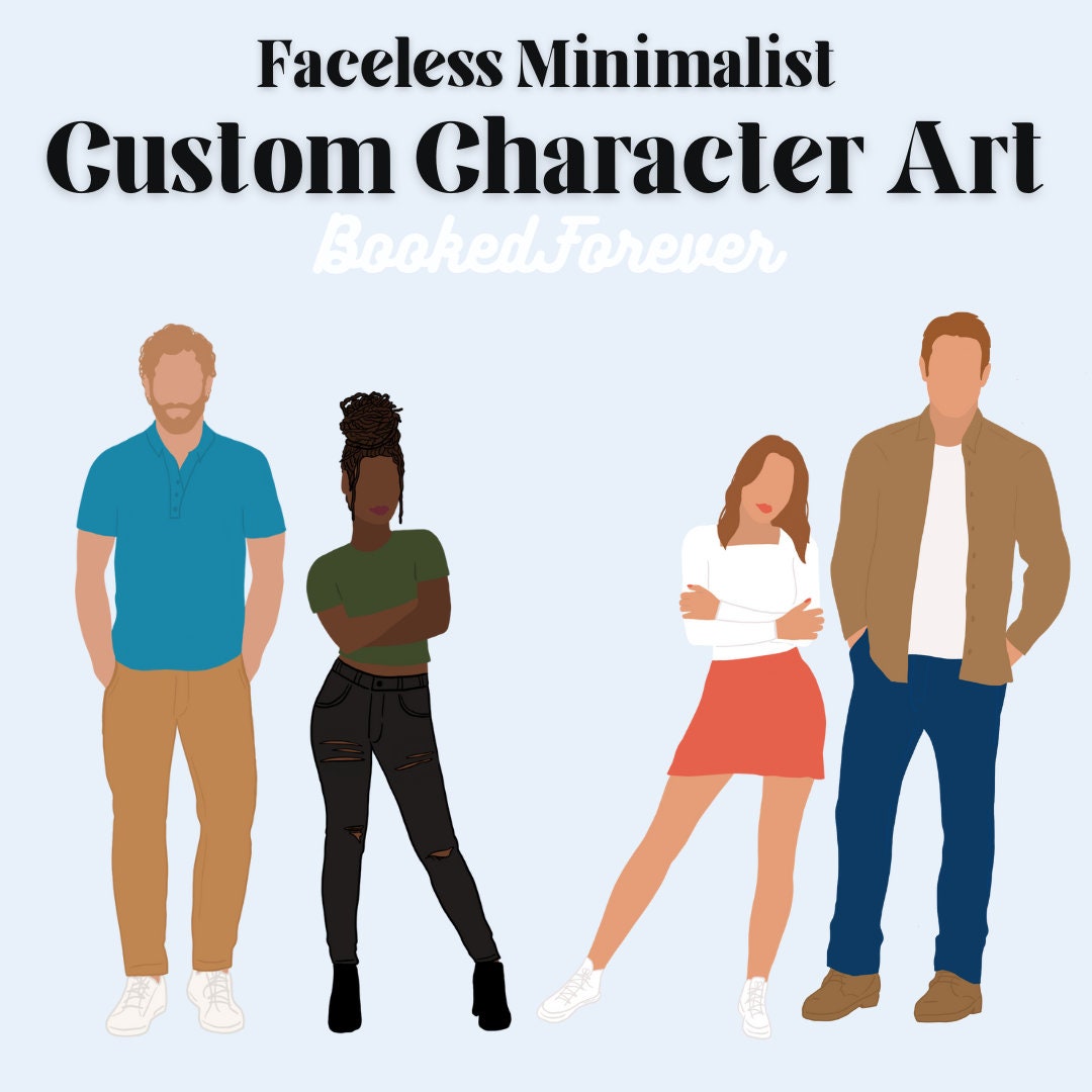 Custom Minimalist Character Art for Authors - Etsy