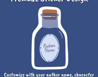 Pre-made Sticker Design, Blue Bottle