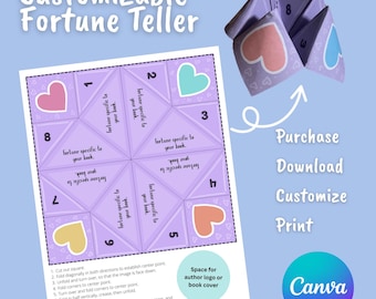 Customizable Fortune Teller, Hearts Design