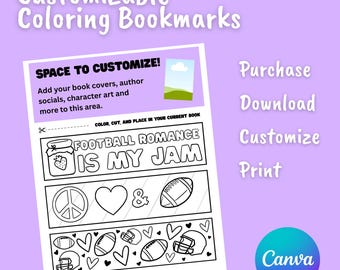 Customizable Printable Coloring Bookmarks