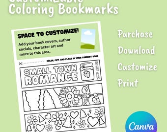 Customizable Printable Coloring Bookmarks