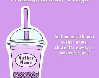 Pre-made Sticker Design, Boba Tea