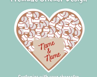 Pre-made Sticker Design, Baseball Romance
