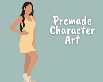 Vorgefertigte minimalistische Character Art für Autoren