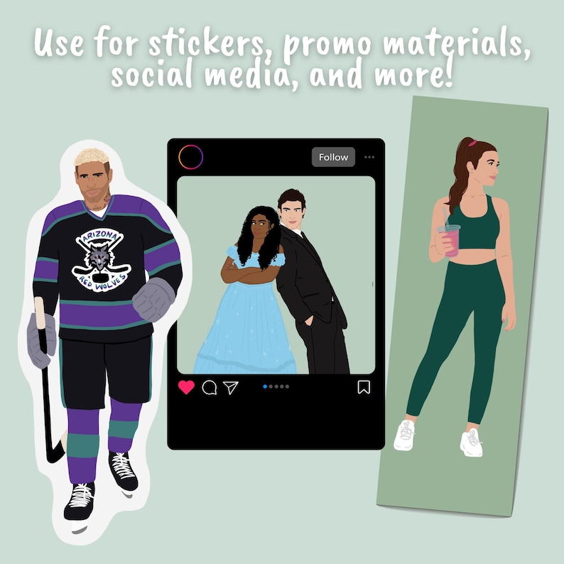 Custom Illustrated Character Art for Authors image 2