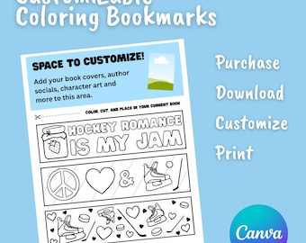 Customizable Printable Coloring Bookmarks