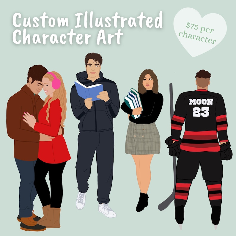 Custom Illustrated Character Art for Authors image 1