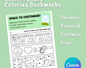 Customizable Printable Coloring Bookmarks