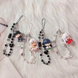 Kawaii Anime Character Bead Phone Charm, Inu Anime Phone Strap, CCD Charms Strap, Cartoon Phone Charm, Y2K Phone Accessories, Manga Charm