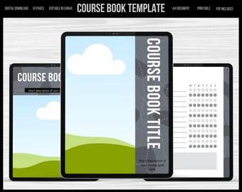 Editable Coursebook Template | Canva Coaching EBook Template | Online Ebook Template | Course Template Handbook | Editable Canva Template