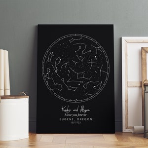 When We Met Constellation Map, Star Map Canvas, Custom Astronomy Map, Personalized Star Chart, First Anniversary, Special Gift Girlfriend