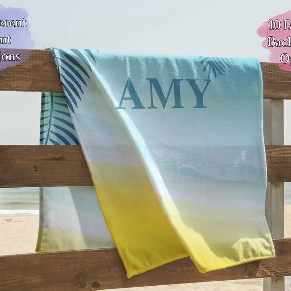 Benutzerdefinierte Strandtuch, personalisierte Name Pool Handtuch, Sommer Geschenk für Freundin, Spaß Strandtuch, Pool, Strand, Sommer Picknick Urlaub Accessoire