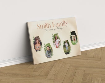 Regalo de Navidad para la familia, lienzo fotográfico, collage de imágenes familiares, regalo para padre y madre, regalo de Navidad para padres, familia personalizada