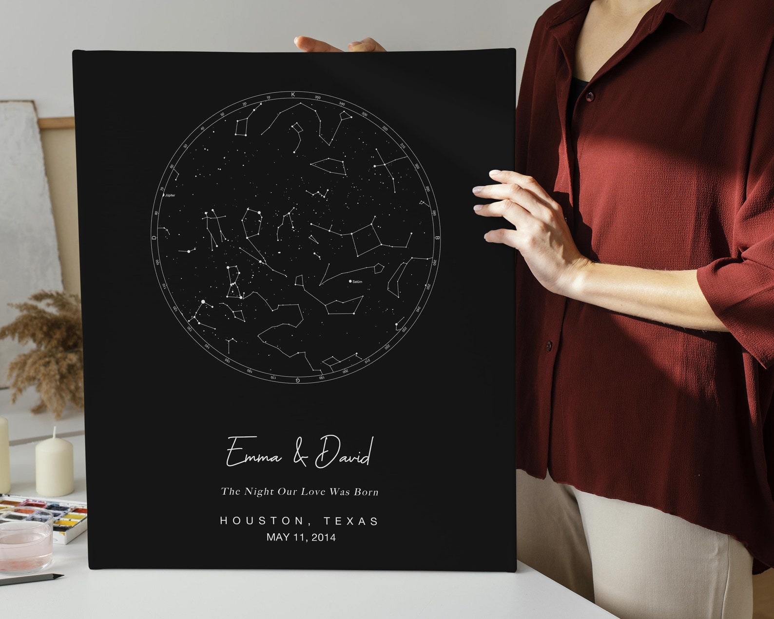 When We Met Constellation Map Star Map Canvas Custom Etsy