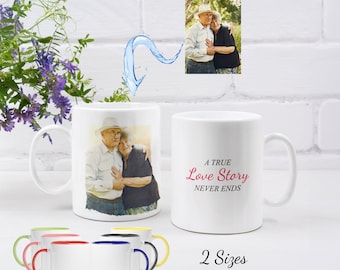 Taza personalizada / Efecto acuarela / Taza con foto familiar personalizada / Regalo para ella / Taza de café / Idea de regalo de cumpleaños para él / Tazas más vendidas