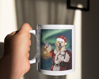 Taza de Navidad para mascotas / Taza personalizada / Foto personalizada con texto / Taza de papá perro / Taza de mamá gato / Idea de regalo de cumpleaños para él / Idea de regalo para amantes de los perros