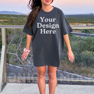 Comfort Colors C1717 Pepper Mockup, Oversized Tshirt Mockup, Trendy Model Mockup, Nature Mockup, Outdoors Mock Aesthetic Pepper Shirt Mockup