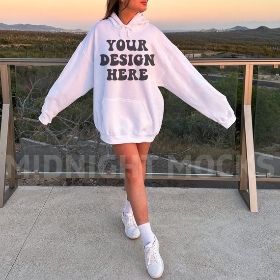 Gildan 18500 White Hoodie Mockup Oversized Hoodie Mockup Trendy Model Mockup Outdoor Mockup Aesthetic Nature Mockup Lifestyle Mockup Etsy