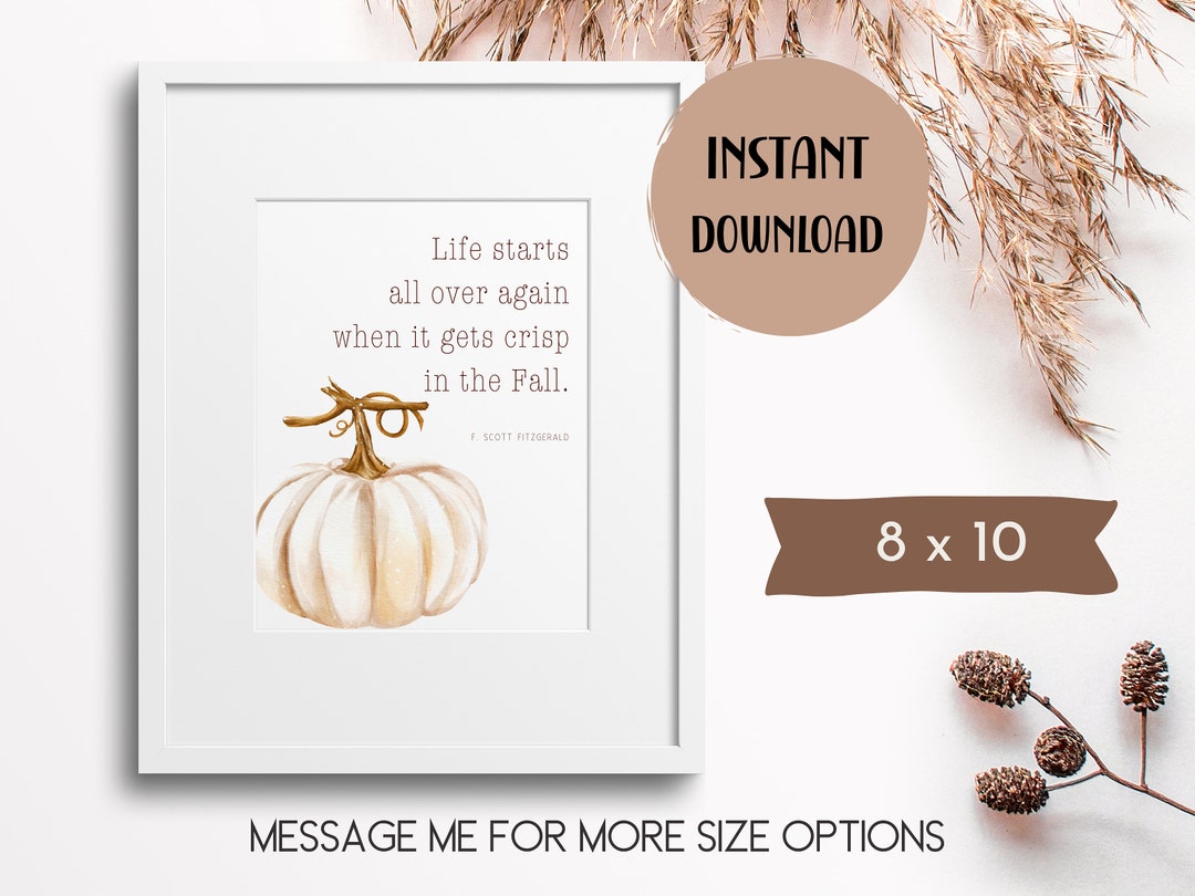 Hello Fall Life Starts All Over Again 8 X 10 Art Print - Etsy