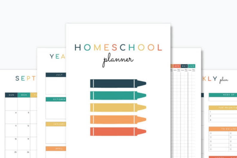 Homeschool Planner Academic study Calendar Teacher Student image 1
